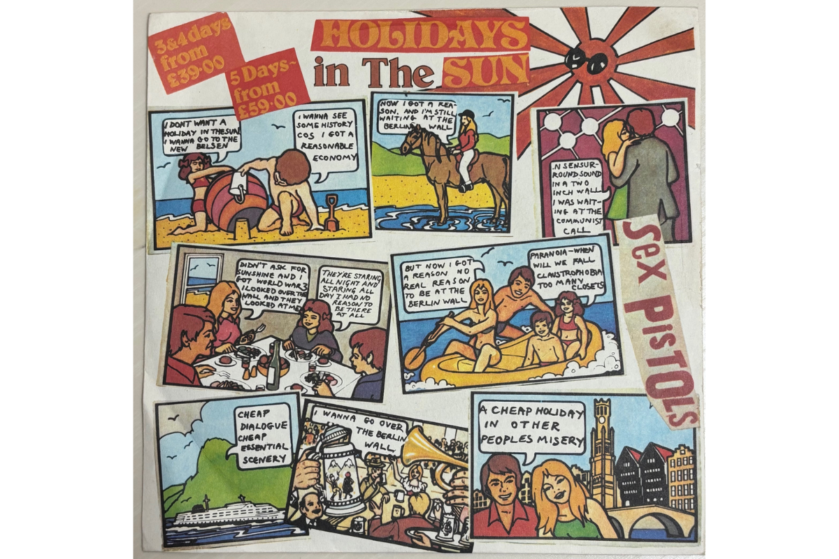 Sex Pistolsのシングル『Holidays In The Sun』（VS191）のUKオリジナル盤のジャケット写真
