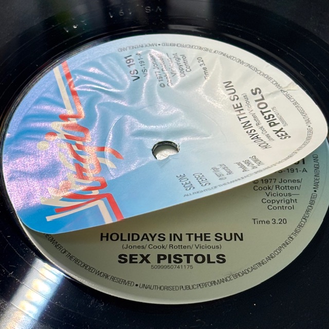 sex pistolsのholidays in the sun(VS191)リイシューのラベル写真