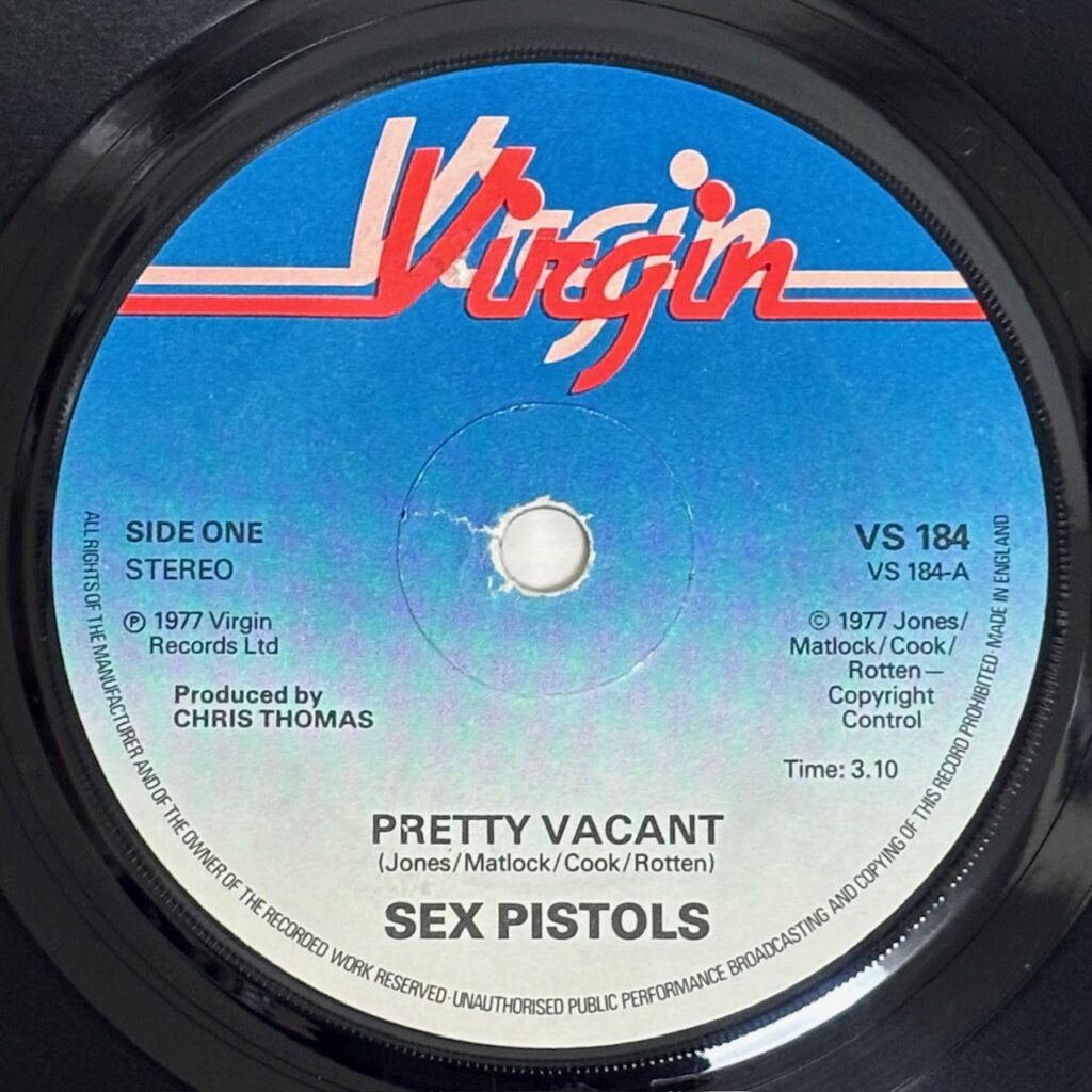 sex pistolsのpretty vacant(VS184)のA面ラベル