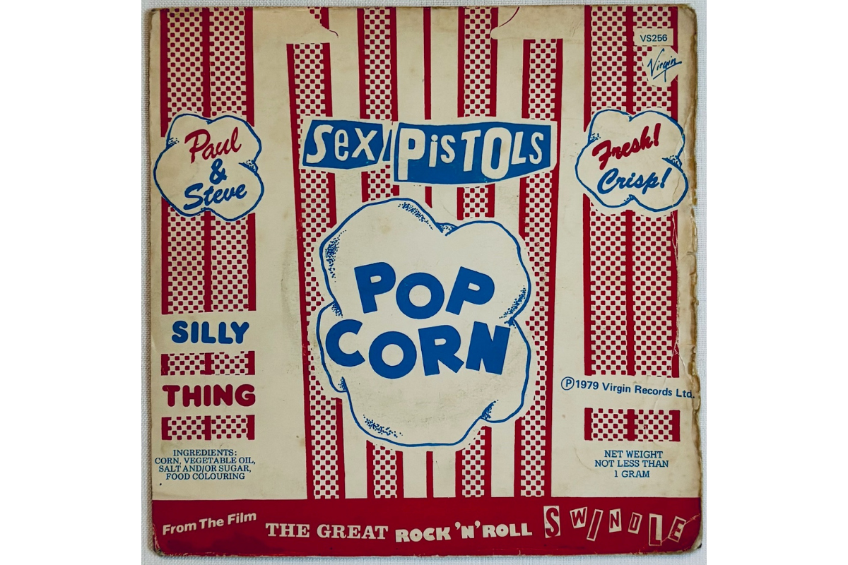Sex Pistols 7-inch single “Silly Thing / Who Killed Bambi” (UK pressing, VS256) with picture sleeve and label details